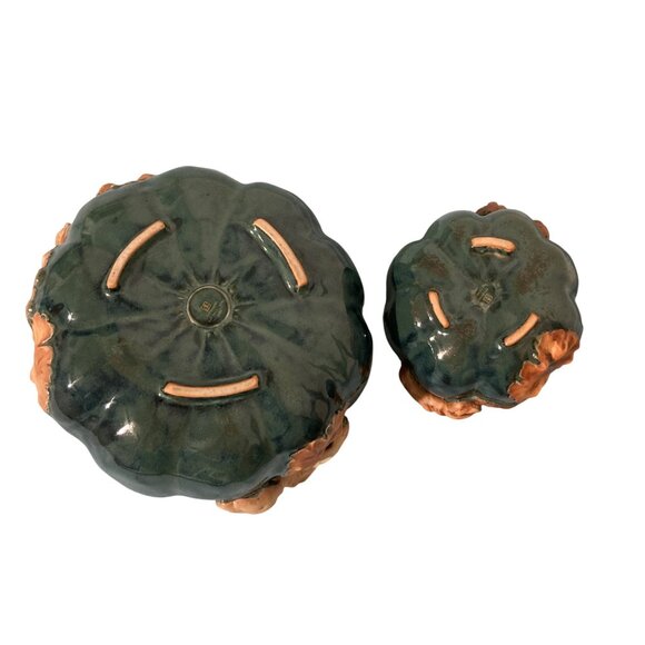 Takahashi San Francisco Pottery Pumpkin Shaped Serving Bowls Set of 2 - Picture 7 of 10